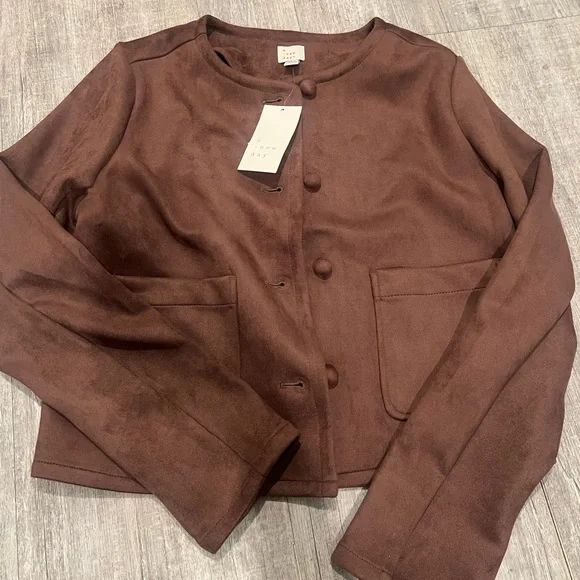 NWT- A NEW DAY Brown Suede Women's Jacket SIZE S - new with tag retail $45 - Picture 2 of 2